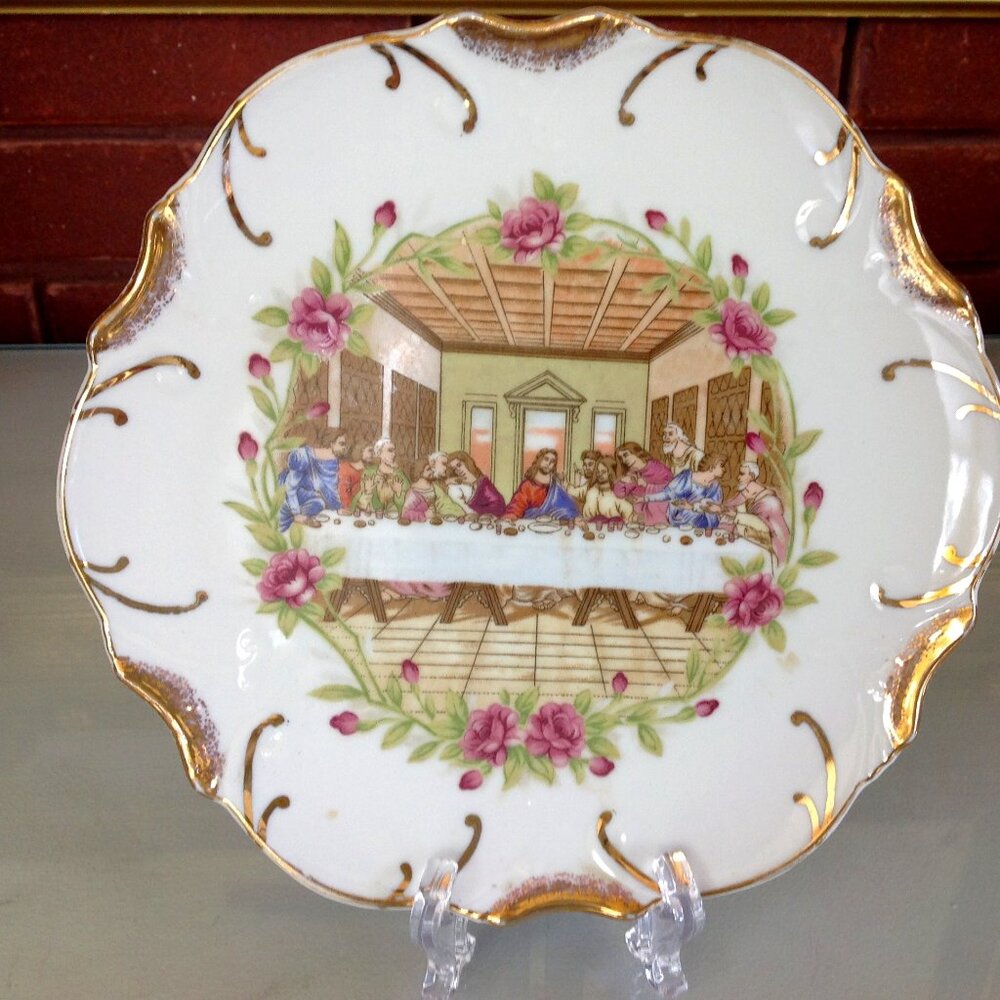 Vintage Decorative Porcelain Plate of "The Last Supper"